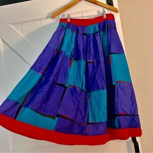 80s vintage maxi skirt geometric. Size S.